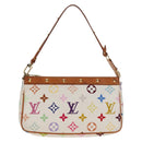 LOUIS VUITTON Multicolor Pochette Accessoires Pouch White M92649 LV Auth 145300V-2