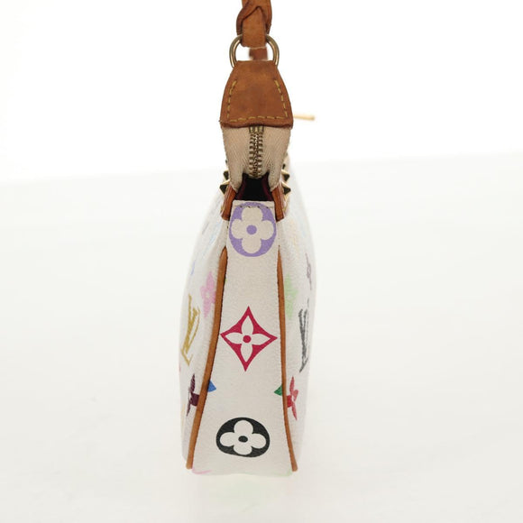 LOUIS VUITTON Multicolor Pochette Accessoires Pouch White M92649 LV Auth 145300V