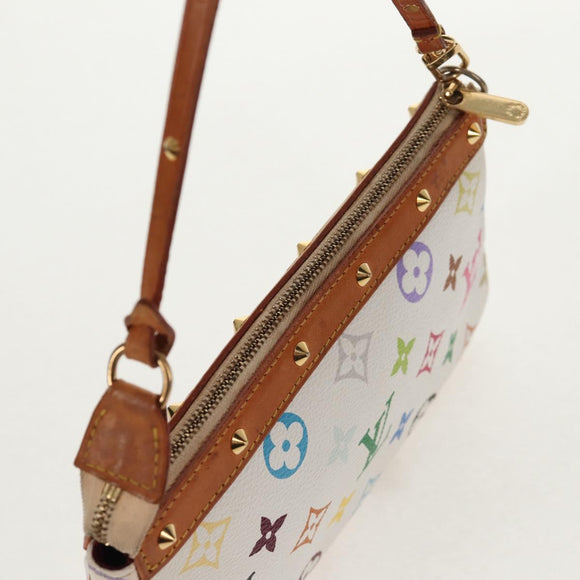 LOUIS VUITTON Multicolor Pochette Accessoires Pouch White M92649 LV Auth 145300V