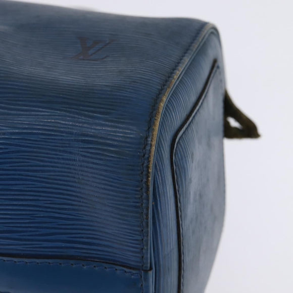 LOUIS VUITTON Epi Speedy 25 Hand Bag Toledo Blue M43015 LV Auth 145306