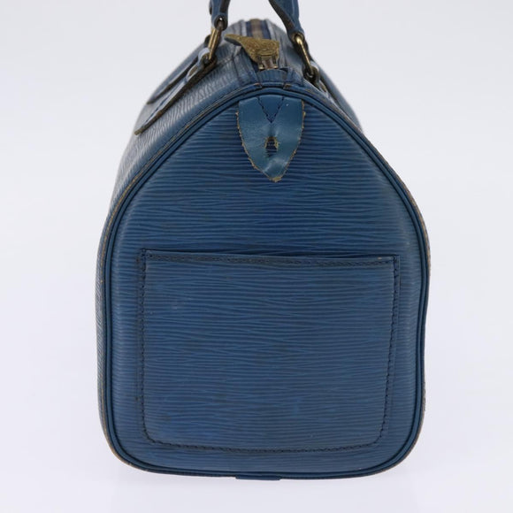 LOUIS VUITTON Epi Speedy 25 Hand Bag Toledo Blue M43015 LV Auth 145306