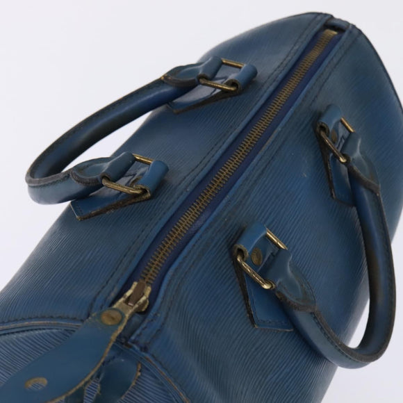 LOUIS VUITTON Epi Speedy 25 Hand Bag Toledo Blue M43015 LV Auth 145306