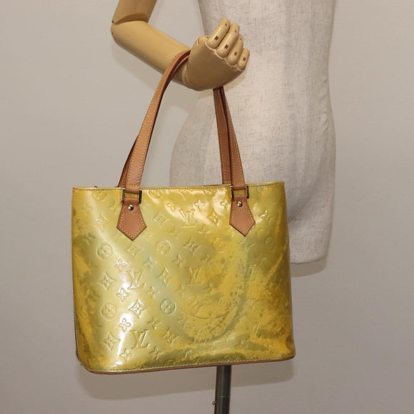 LOUIS VUITTON Monogram Vernis Houston Hand Bag Gris M91053 LV Auth 145309
