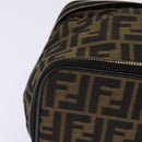 FENDI Zucca Canvas Vanity Pouch Black Brown gold Auth 145319-14