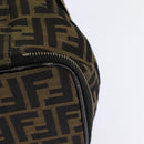 FENDI Zucca Canvas Vanity Pouch Black Brown gold Auth 145319-16