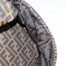 FENDI Zucca Canvas Vanity Pouch Black Brown gold Auth 145319-19