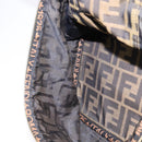 FENDI Zucca Canvas Vanity Pouch Black Brown gold Auth 145319-20