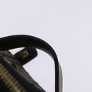 FENDI Zucca Canvas Vanity Pouch Black Brown gold Auth 145319-8