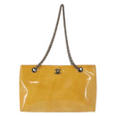 CHANEL Chain Shoulder Bag Enamel Yellow CC Auth 145322-13