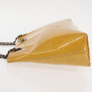 CHANEL Chain Shoulder Bag Enamel Yellow CC Auth 145322-4