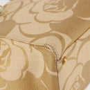 CHANEL Camelia Tote Bag Raffia Beige Gold CC Auth 145323-14