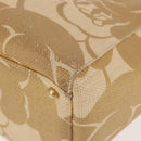 CHANEL Camelia Tote Bag Raffia Beige Gold CC Auth 145323-9