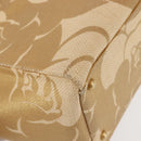 CHANEL Camelia Tote Bag Raffia Beige Gold CC Auth 145323-15
