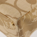 CHANEL Camelia Tote Bag Raffia Beige Gold CC Auth 145323-13