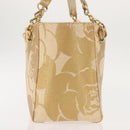 CHANEL Camelia Tote Bag Raffia Beige Gold CC Auth 145323-4
