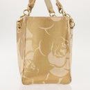 CHANEL Camelia Tote Bag Raffia Beige Gold CC Auth 145323-5
