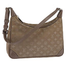 LOUIS VUITTON Monogram Satin Little Boulogne Hand Bag Beige M92143 Auth 145324-1