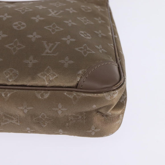 LOUIS VUITTON Monogram Satin Little Boulogne Hand Bag Beige M92143 Auth 145324