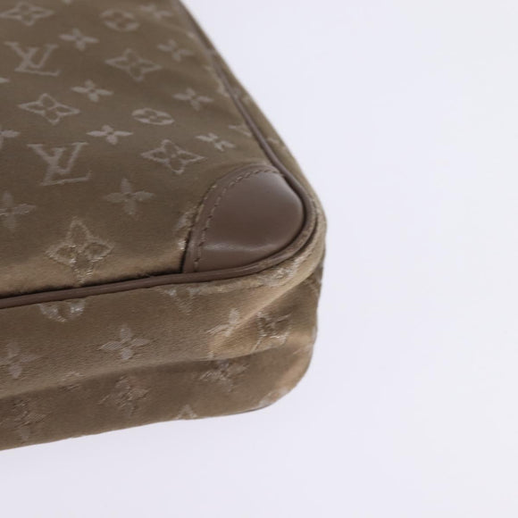LOUIS VUITTON Monogram Satin Little Boulogne Hand Bag Beige M92143 Auth 145324