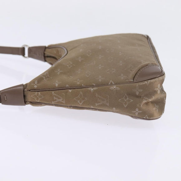 LOUIS VUITTON Monogram Satin Little Boulogne Hand Bag Beige M92143 Auth 145324