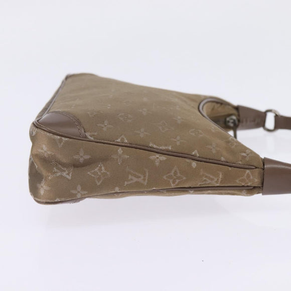 LOUIS VUITTON Monogram Satin Little Boulogne Hand Bag Beige M92143 Auth 145324
