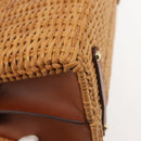 Salvatore Ferragamo Gancini Hand Bag Rattan Beige Gold Auth 145326-8