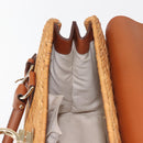 Salvatore Ferragamo Gancini Hand Bag Rattan Beige Gold Auth 145326-20