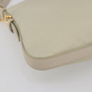 PRADA Shoulder Bag Nylon Leather Beige Gold Auth 145330-14