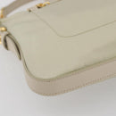 PRADA Shoulder Bag Nylon Leather Beige Gold Auth 145330-16