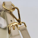 PRADA Shoulder Bag Nylon Leather Beige Gold Auth 145330-10