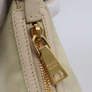 PRADA Shoulder Bag Nylon Leather Beige Gold Auth 145330-18
