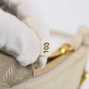 PRADA Shoulder Bag Nylon Leather Beige Gold Auth 145330-12