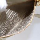 PRADA Shoulder Bag Nylon Leather Beige Gold Auth 145330-25