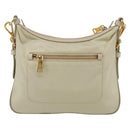PRADA Shoulder Bag Nylon Leather Beige Gold Auth 145330-2