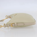 PRADA Shoulder Bag Nylon Leather Beige Gold Auth 145330-3