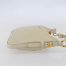 PRADA Shoulder Bag Nylon Leather Beige Gold Auth 145330-4