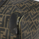 FENDI Zucca Canvas Boston Tas PVC Zwart Bruin Auth 145332-9