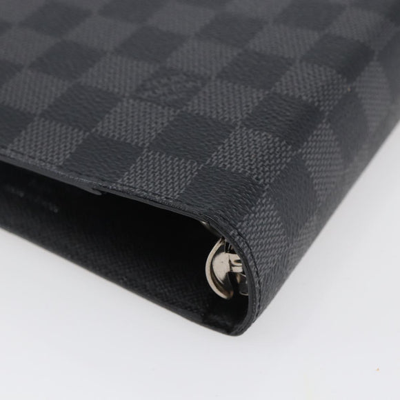 LOUIS VUITTON Damier Graphite Agenda MM Day Planner Cover R20242 LV Auth 145348