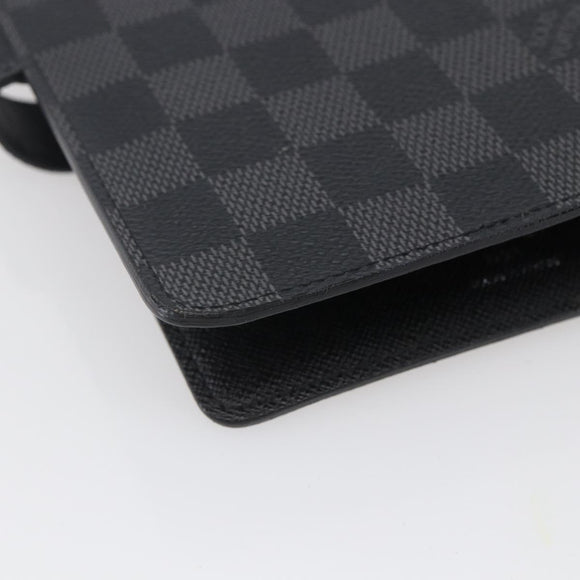 LOUIS VUITTON Damier Graphite Agenda MM Day Planner Cover R20242 LV Auth 145348