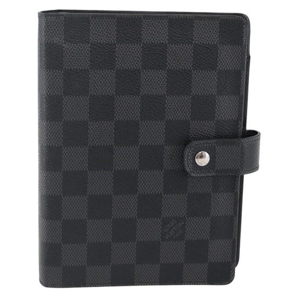 LOUIS VUITTON Damier Graphite Agenda MM Day Planner Cover R20242 LV Auth 145348