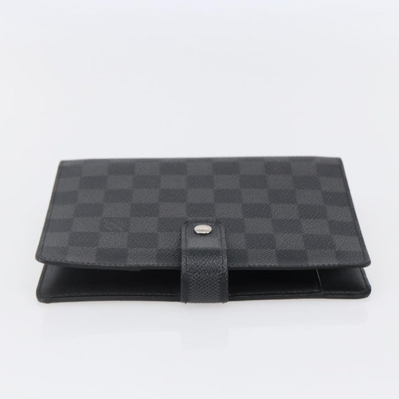 LOUIS VUITTON Damier Graphite Agenda MM Day Planner Cover R20242 LV Auth 145348