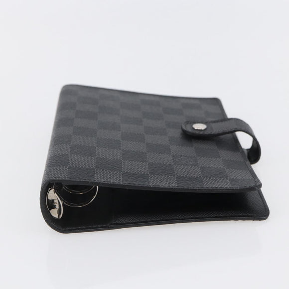LOUIS VUITTON Damier Graphite Agenda MM Day Planner Cover R20242 LV Auth 145348