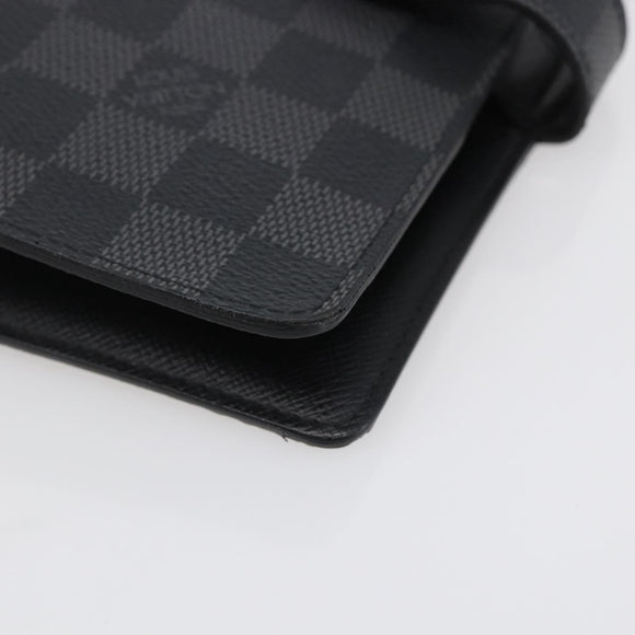 LOUIS VUITTON Damier Graphite Agenda MM Day Planner Cover R20242 LV Auth 145348