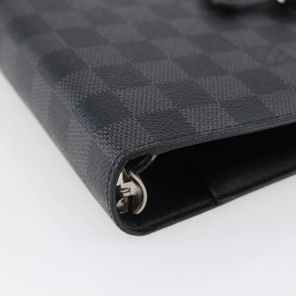 LOUIS VUITTON Damier Graphite Agenda MM Day Planner Cover R20242 LV Auth 145348
