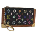 LOUIS VUITTON Multicolor Pochette Cles Coin Purse Black M13664 LV Auth 145350-1