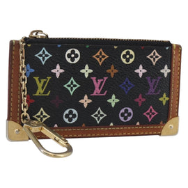 LOUIS VUITTON Multicolor Pochette Cles Coin Purse Black M13664 LV Auth 145350