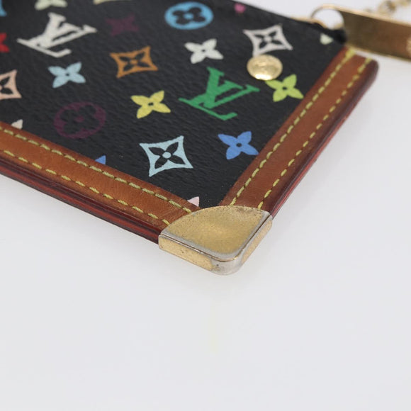 LOUIS VUITTON Multicolor Pochette Cles Coin Purse Black M13664 LV Auth 145350