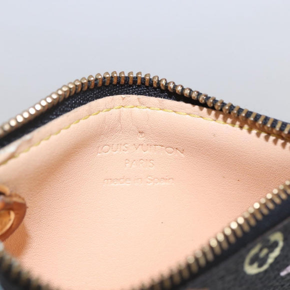 LOUIS VUITTON Multicolor Pochette Cles Coin Purse Black M13664 LV Auth 145350