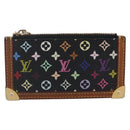 LOUIS VUITTON Multicolor Pochette Cles Coin Purse Black M13664 LV Auth 145350-13