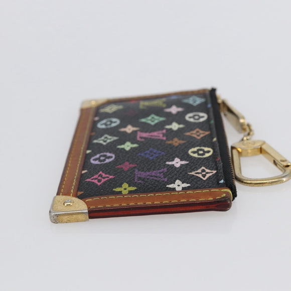 LOUIS VUITTON Multicolor Pochette Cles Coin Purse Black M13664 LV Auth 145350